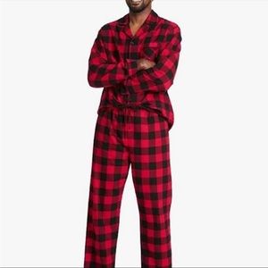 Wondershop Men's Plaid Flannel Pajama Set - (Red, Large)